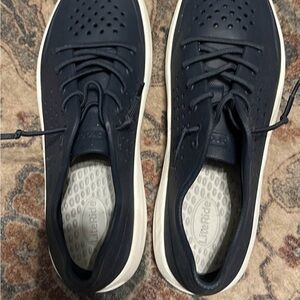 CROCS Men's Navy Sneakers with White Soles